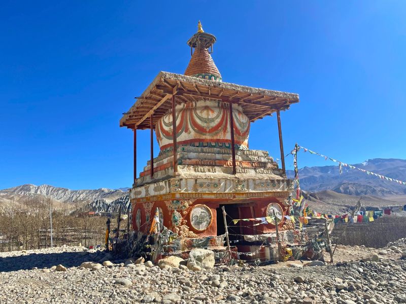 Buddhist stupa at Charant in Upper Mustang